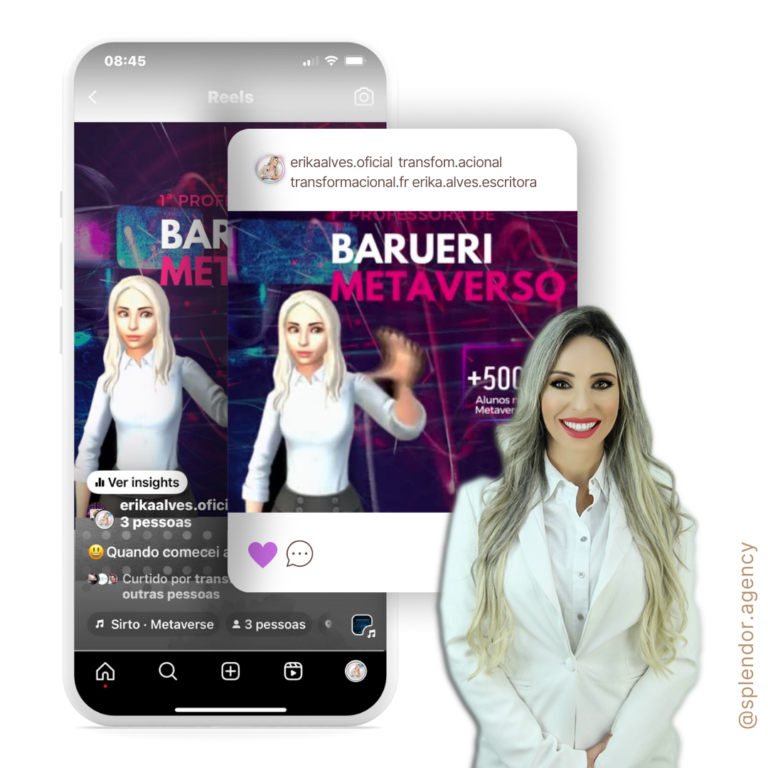 erika alves a primeira professora de Barueri no metaverso explica como fazer um post no instagram com 3 colaboradores para aumentar a produtividade e alcance nas redes socais