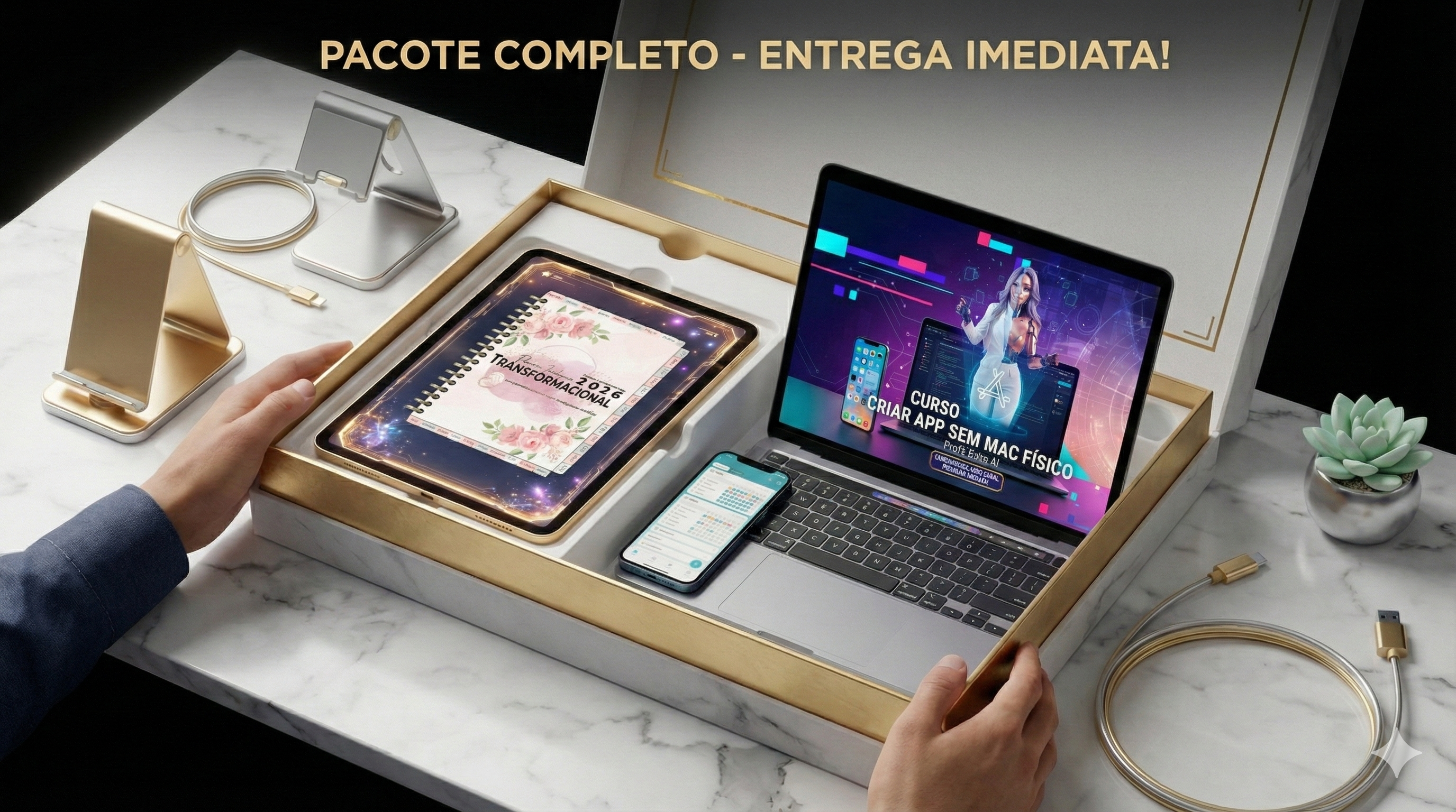 Combo: planner com IA + app + curso